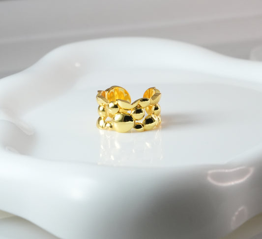 【受注生産】Baies Ring・Ear Cuff・S型　SV925(K18GDメッキ)