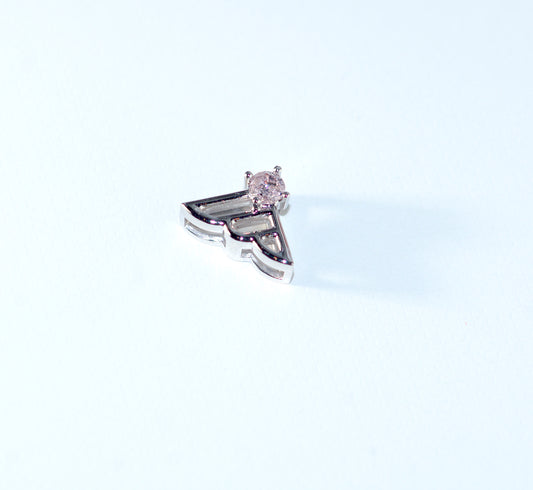 Two-way BijouFan Pendant in Pink Diamond-Wearing Upside Down