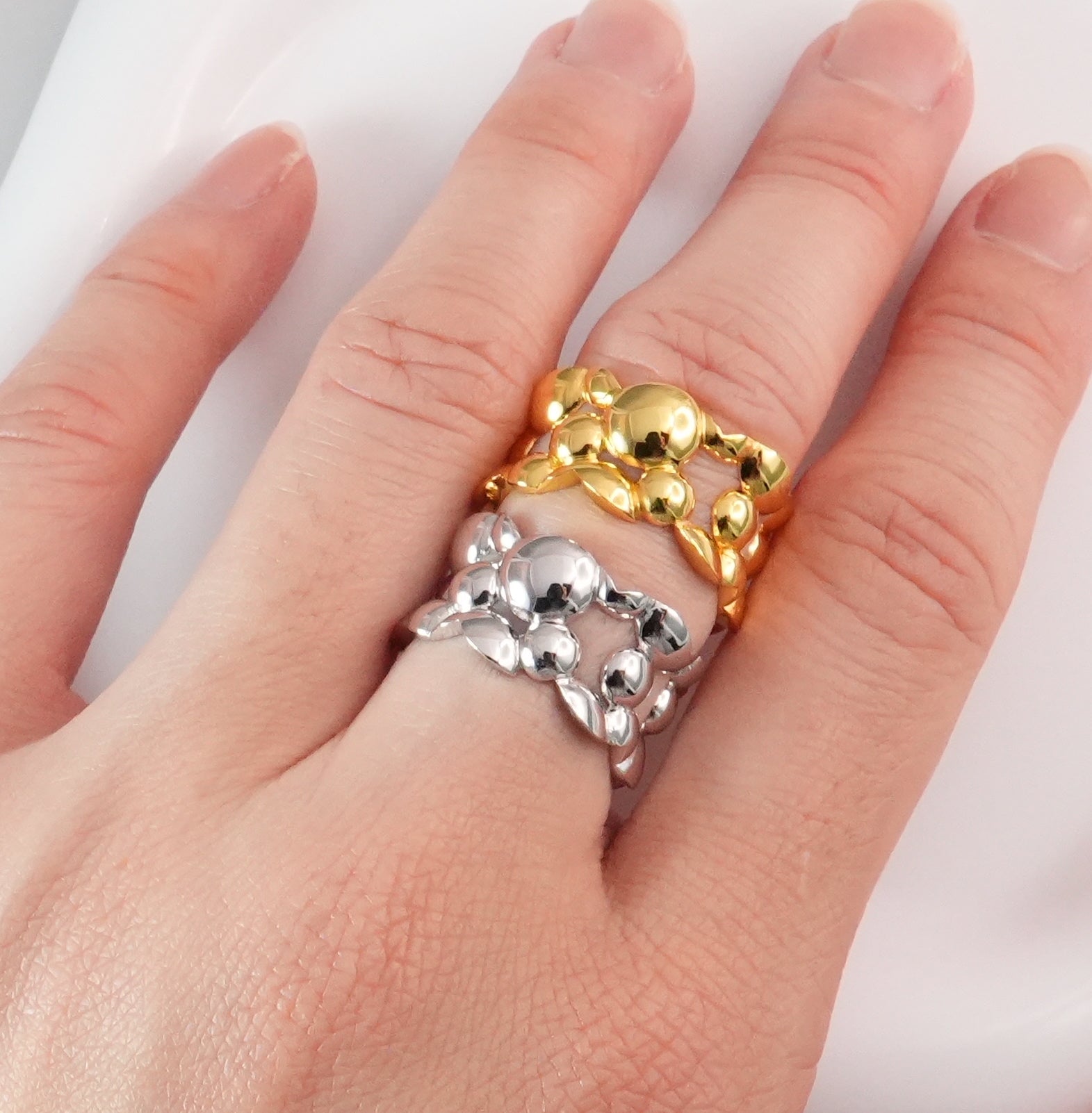 【受注生産】Baies Ring・Ear Cuff・S型　SV925(RHメッキ)